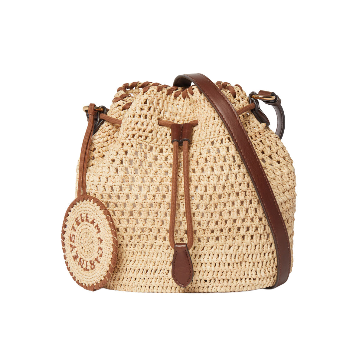 Falabella Crochet Raffia Bucket Bag