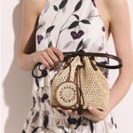 Falabella Crochet Raffia Bucket Bag