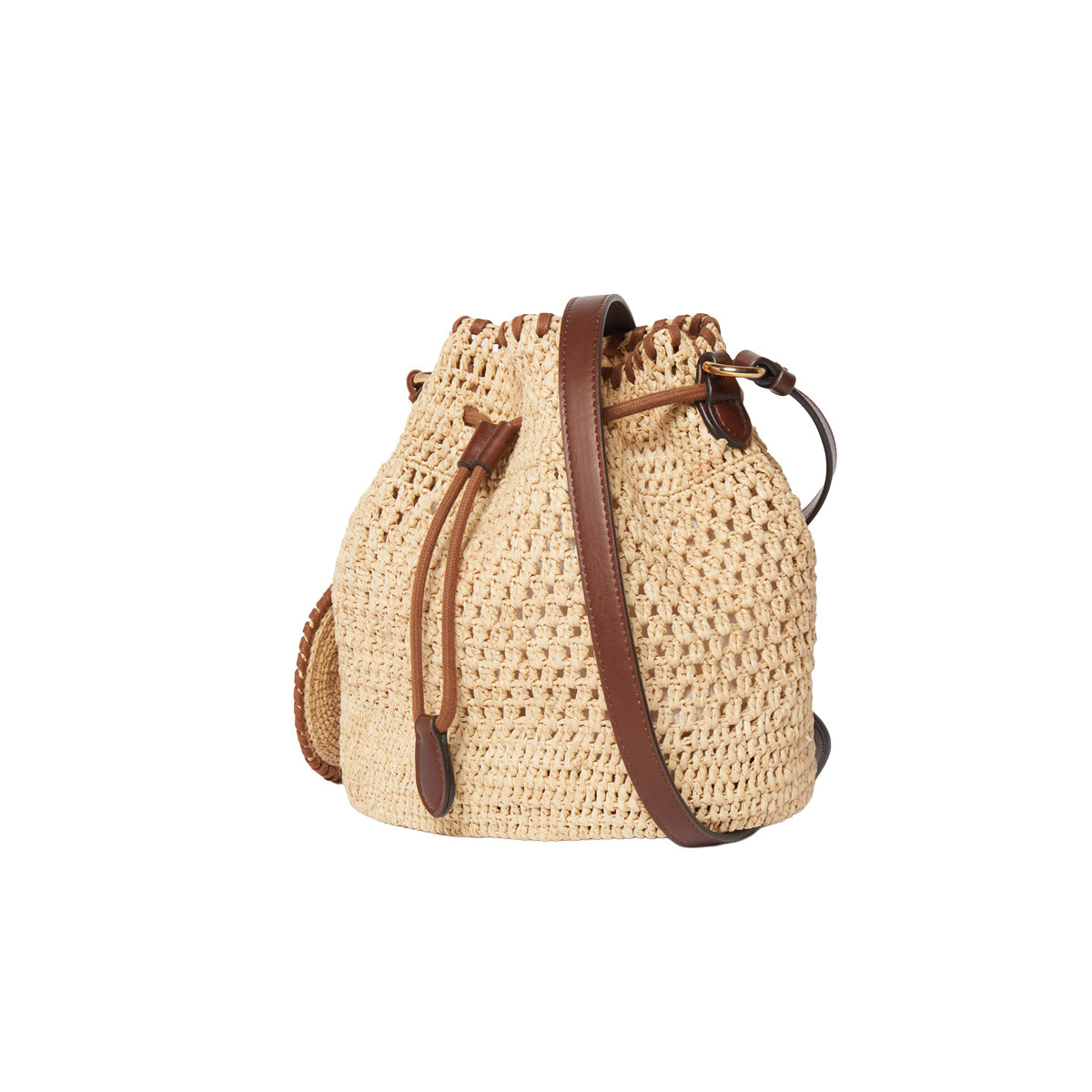 Falabella Crochet Raffia Bucket Bag