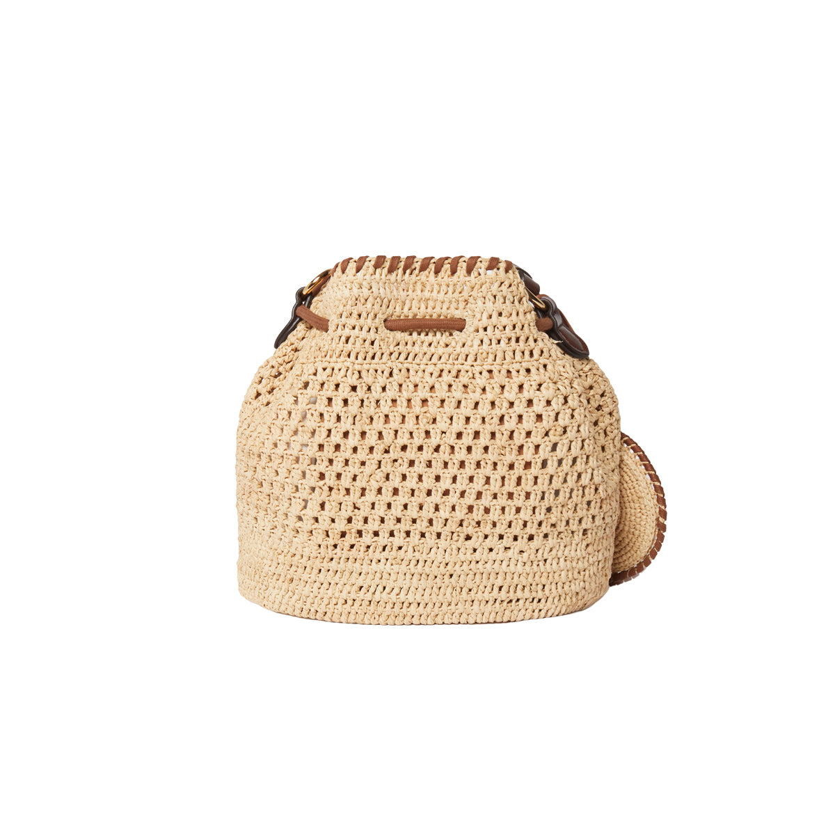 Falabella Crochet Raffia Bucket Bag