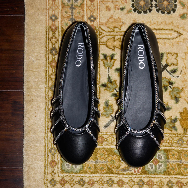 Marigold Crystyal Cage Ballet Flat