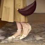 Cleia Embellished Wedge Sandals