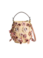 Blossom Creature Embellished Raffia Bag