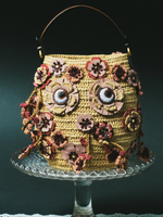 Blossom Creature Embellished Raffia Bag