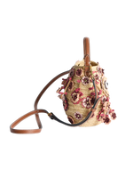 Blossom Creature Embellished Raffia Bag