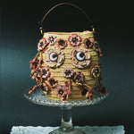 Blossom Creature Embellished Raffia Bag