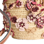 Blossom Creature Embellished Raffia Bag