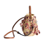 Blossom Creature Embellished Raffia Bag
