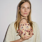 Blossom Creature Embellished Raffia Bag