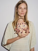 Blossom Creature Embellished Raffia Bag