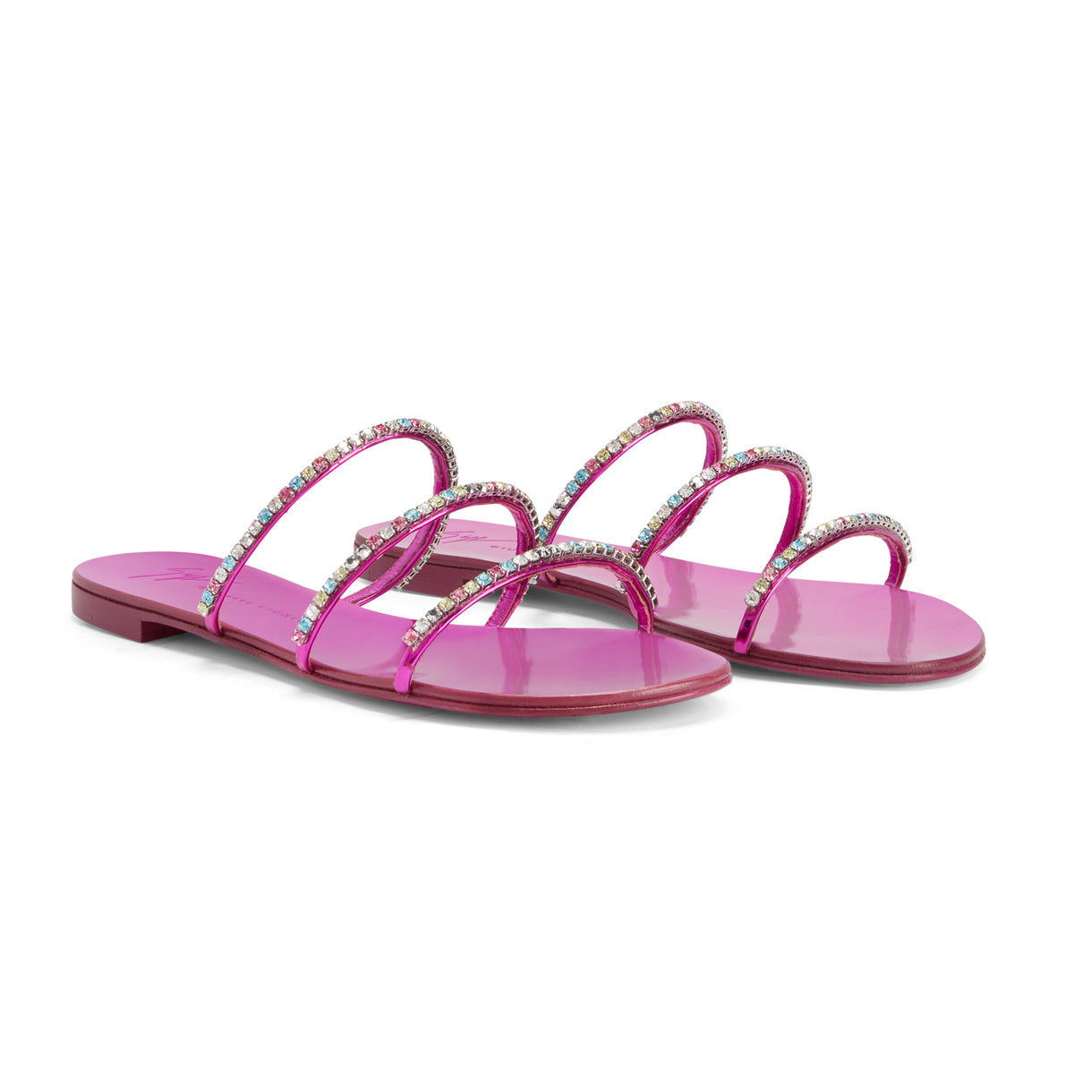 Metallic Slides Dark Colourful Flat Metallic Slides – Maryon's