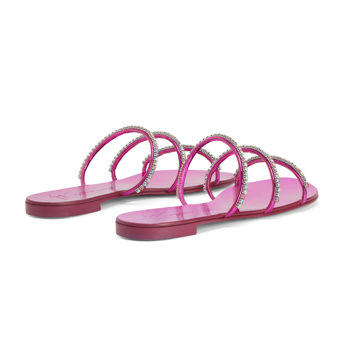 Metallic Slides Dark Colourful Flat Metallic Slides – Maryon's