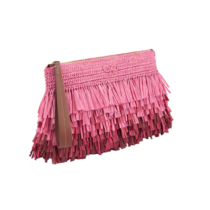 Degrade Shag Raffia Clutch