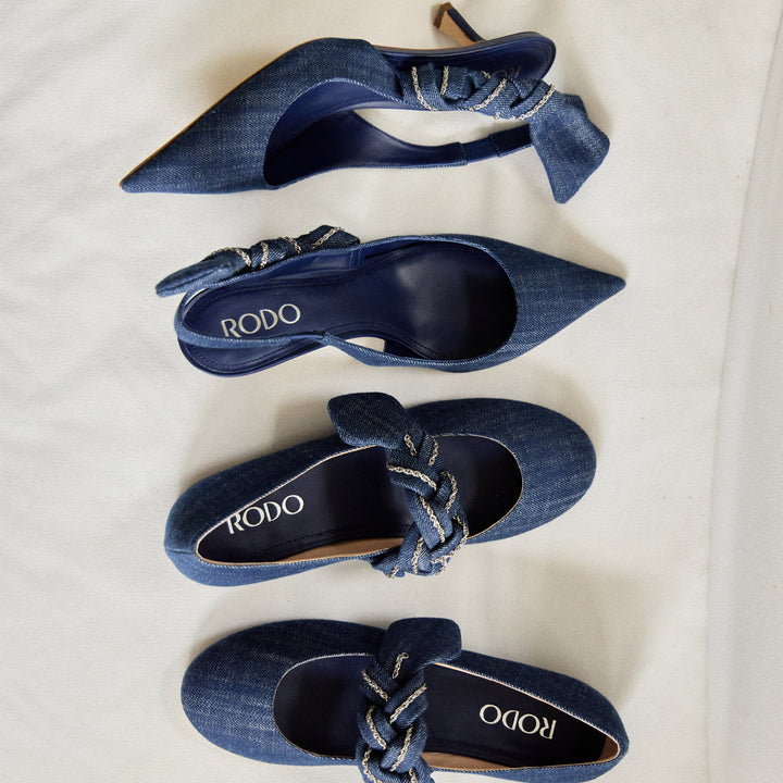 Melita Denim Chain Ballet Flat