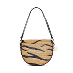 Frayme Medium Flap Raffia Shoulder Bag