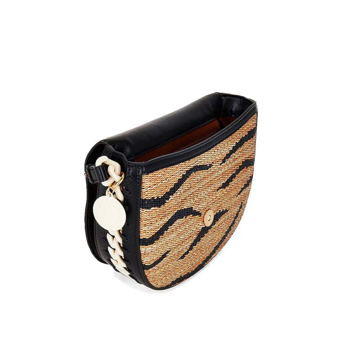 Frayme Medium Flap Raffia Shoulder Bag