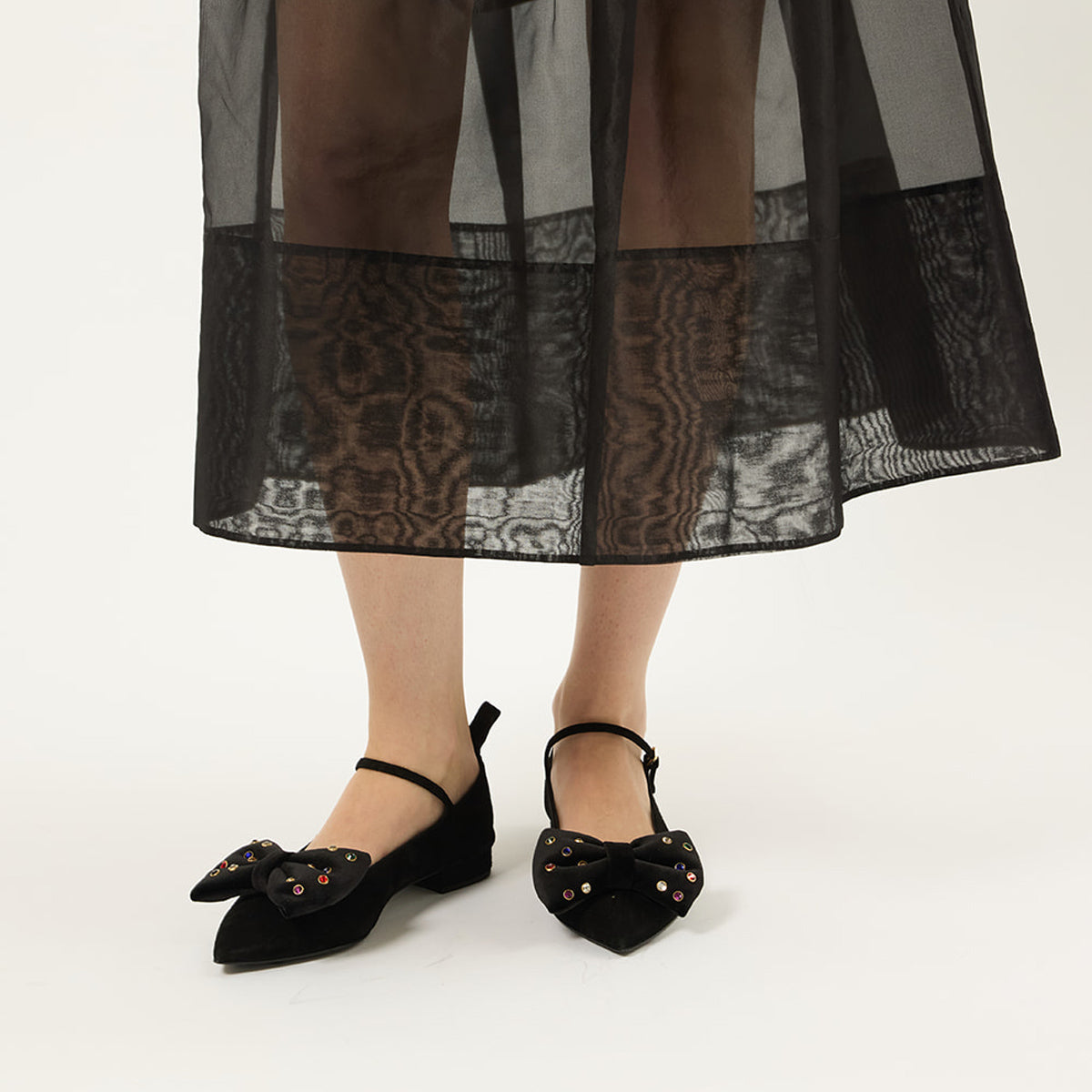 Ilona Multi Stone Bow Flats