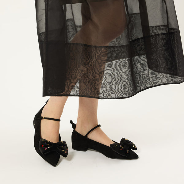 Ilona Multi Stone Bow Flats