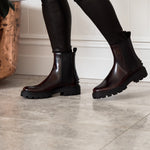 Pull on Lug Sole Leather Boots