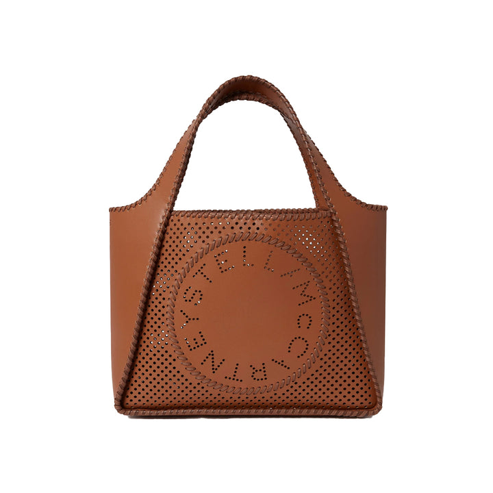 Logo Perforated Top Handle Bag