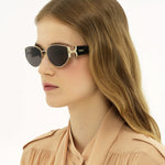 Marcie Cat Eye Metal Sunglasses
