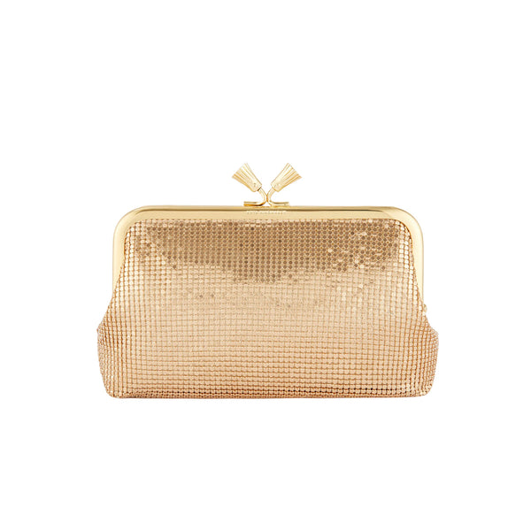Maud Tassel Clutch Metal Mesh