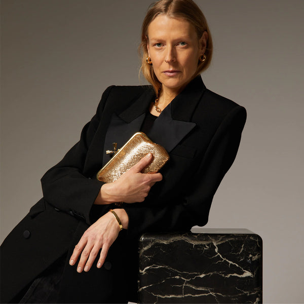 Maud Tassel Clutch Metal Mesh