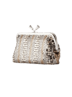 Maud Tassel Stripes Clutch Metal Mesh
