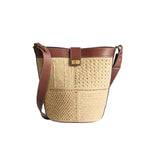 Mortimer Bucket Bag Patchwork Raffia