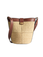 Mortimer Bucket Bag Patchwork Raffia