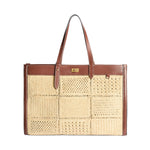 Mortimer Tote Patchwork Raffia