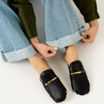 Fringed Leather Mules