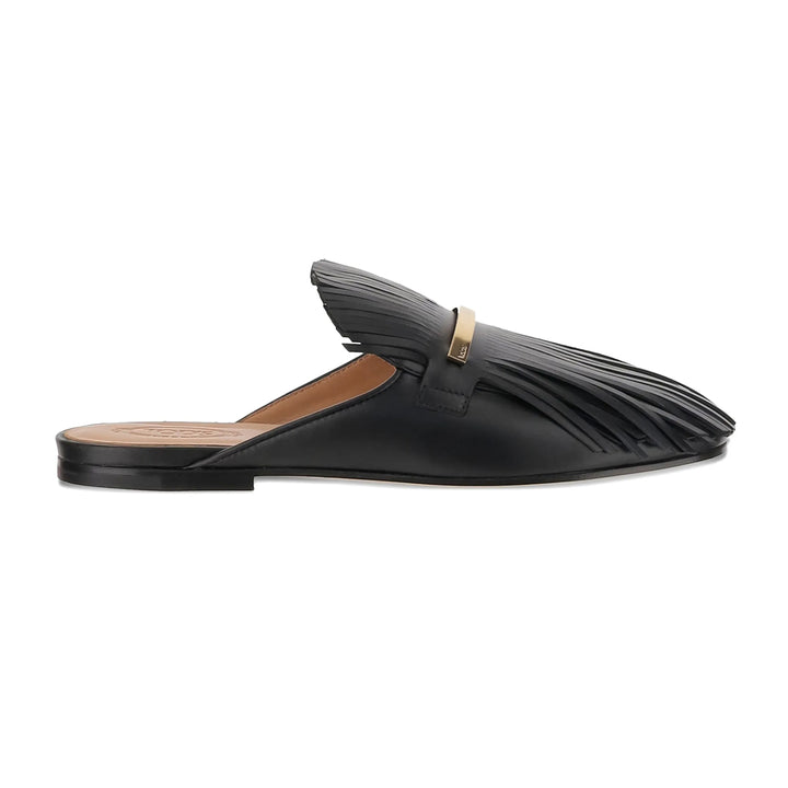 Fringed Leather Mules