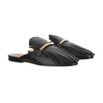 Fringed Leather Mules
