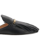 Fringed Leather Mules