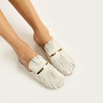 Fringed Leather Mules