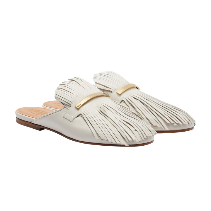 Fringed Leather Mules