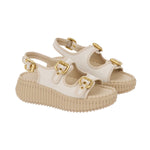 Nama Linen Wedge Sandals