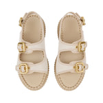 Nama Linen Wedge Sandals