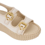 Nama Linen Wedge Sandals