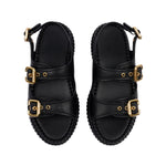 Nama Leather Wedge Sandals