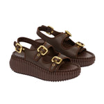 Nama Leather Wedge Sandals