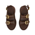 Nama Leather Wedge Sandals