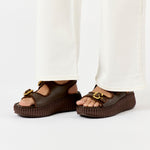 Nama Leather Wedge Sandals