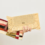 Oversized Raffia Clutch