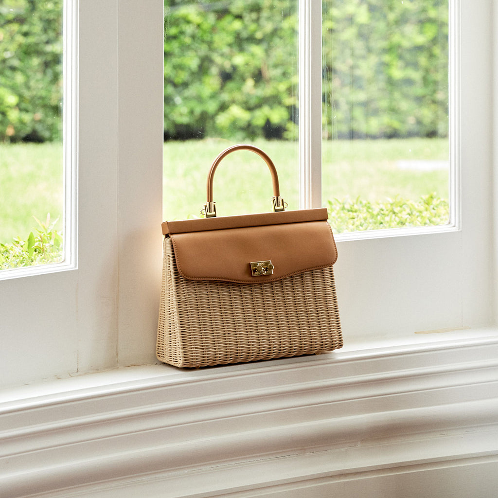 Wicker handbag hot sale