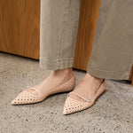 Perforated Pointed Toe Flat