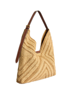 Raffia Bow Patchwork Shoulder Bag