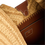 Raffia Bow Patchwork Shoulder Bag