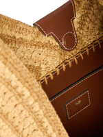 Raffia Bow Patchwork Shoulder Bag